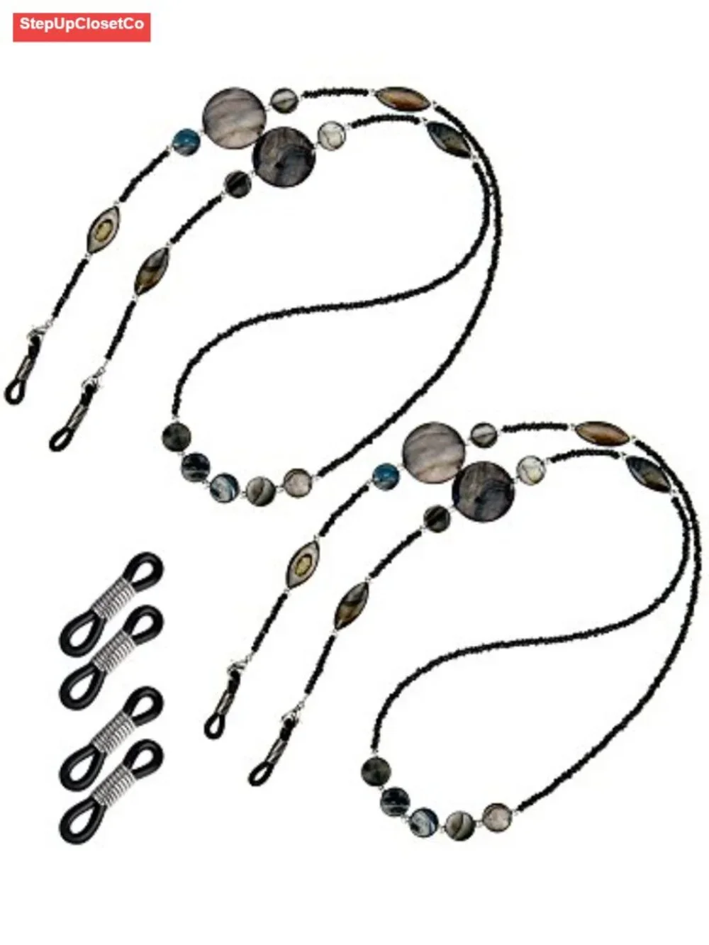 2 Pack Beaded Eyeglass Chains for Women Sunglasses Holder Lanyard Neck Strap
